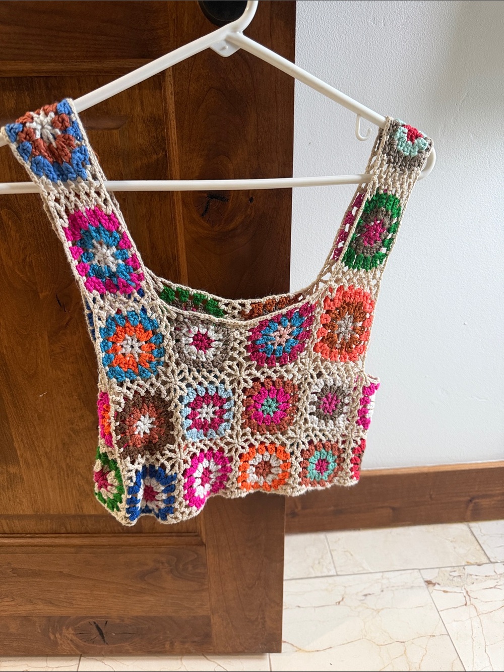 ILLA ILLA Multicolor Crochet Square Tank Top
